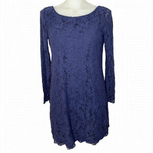 STRETCH Blue Lace Dress Long Sleeves 🌻